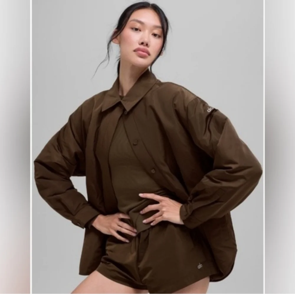 NWT Alo Yoga Socialite Shacket In Espresso
